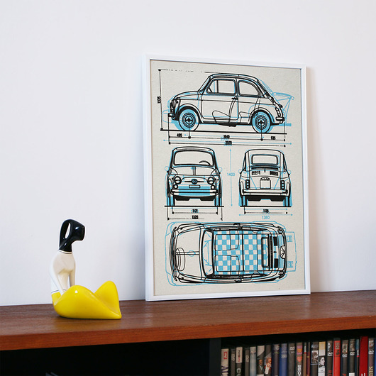 WYDRUK NA TEKTURZE 30X40 FIAT 500 OLD & ABARTH 777 Tshirts