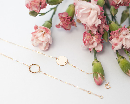  Bransoletka Disk Charm 14k Gold MOKAVE