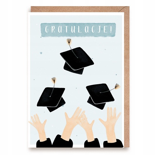 kartki okolicznościowe - wydruki Kartka z gratulacjami na zakończenie studiów - "Gratulacje!"