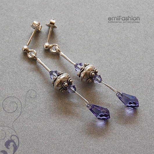kryształ Swarovski Tanzanite i Srebro MAREMI Jewelry