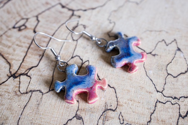kolczyki ceramiczne Kolczyki ceramiczne puzzle