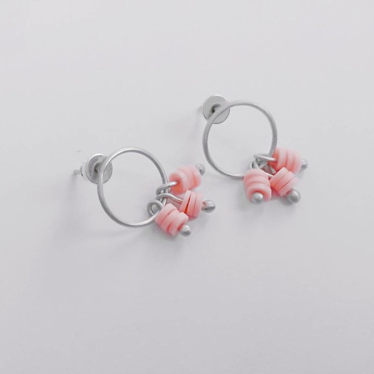 kolczyki z kamieniami Kolczyki OKRĄG