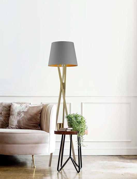 lampy podłogowe Drewniany trójnóg w stylu glamour ANDORA GOLD