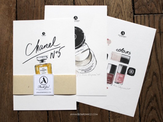  CHANEL ZESTAW / 3 ilustracje A5 annaostapowicz