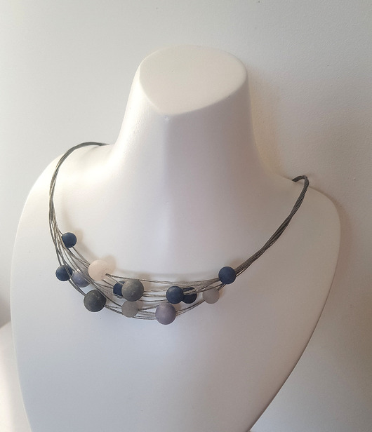 kolie Naszyjnik z Jadeitem Kolory Zimy v 2