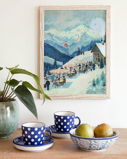 plakaty Plakat Schronisko w górach - zima