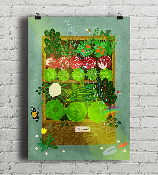 plakaty Skrzynka ogrodowa - plakat fine art