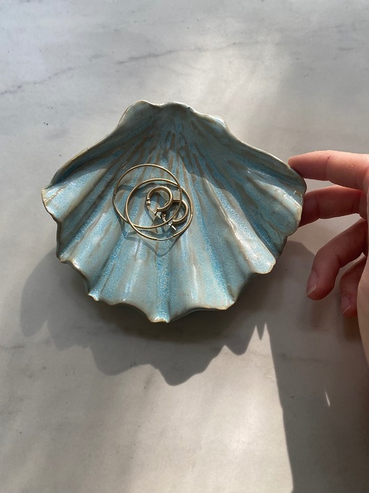 pojemniki na biżuterię Podstawka na Biżuterię Palo Santo Ceramiczna Muszelka Muszla Gołąbek