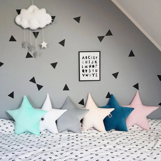 poduszki do pokoju dziecka SZARA poduszka gwiazda Velvet
