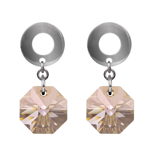 kolczyki swarovski Beżowe kolczyki z kryształami Swarovskiego