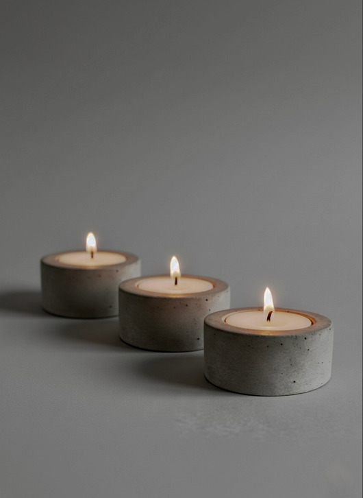 świeczniki i świece Minimalistyczna świeca sojowa "Tealight", Zestaw 3 szt.