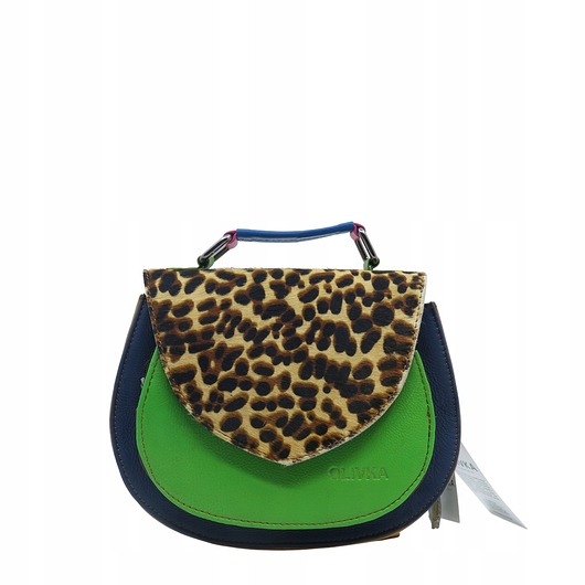 torby na ramię Torebka damska skórzana 4w1 obrotowa klapka, rączka, pasek unikatowa OLIVKA