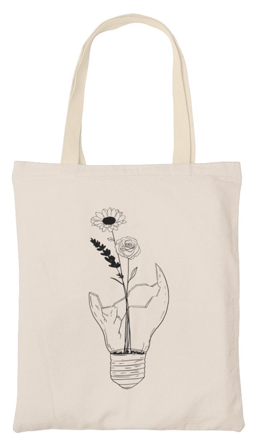 torby na zakupy Torba kwiaty rośliny line art natura