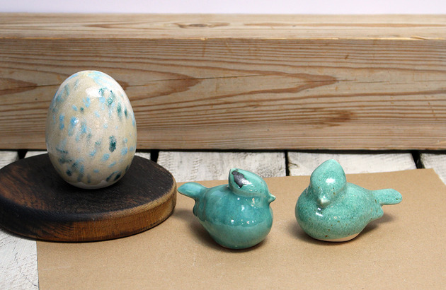 ozdoby wielkanocne Jajko i 2  ptaszki - zestaw