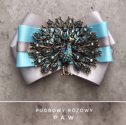 Brosza  z Pawiem NEW Limited!!!! Pudrowy Różowy