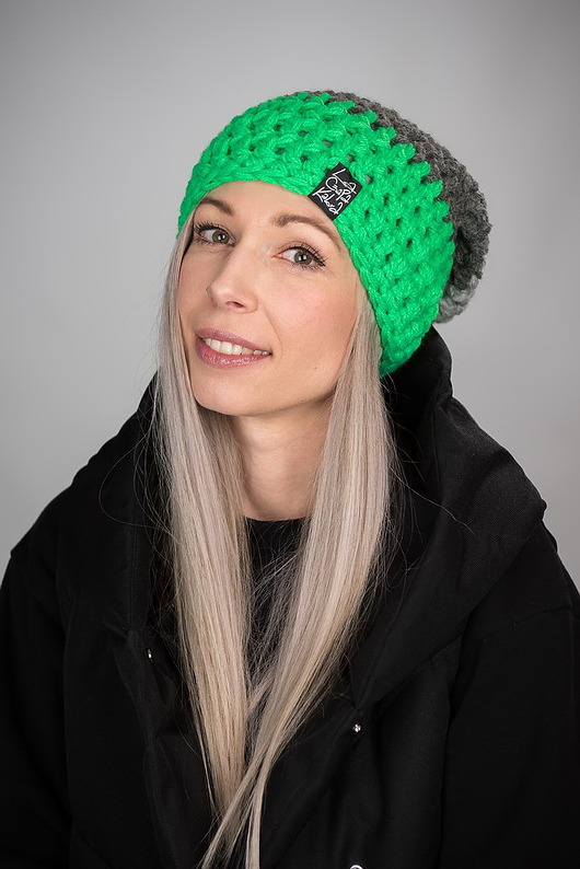 czapki damskie Czapka Triquence 34 - ZIELONA FLUO