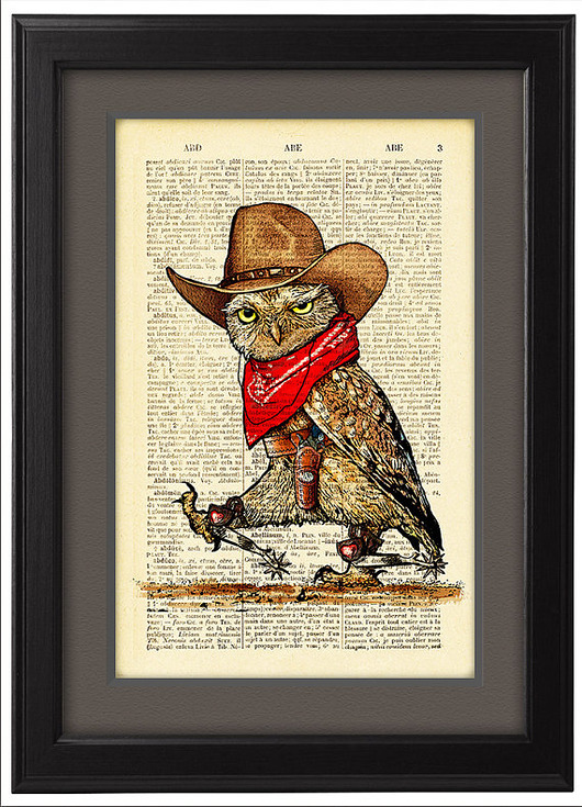 Sowa cowboy kowboj kapelusz nkcraftstudio