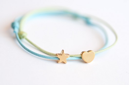 bransoletki na sznurku Heart + star | zestaw wiosenny
