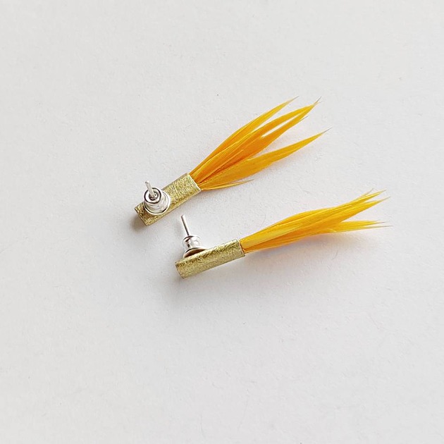 kolczyki z piórami PIÓRKO kolczyki