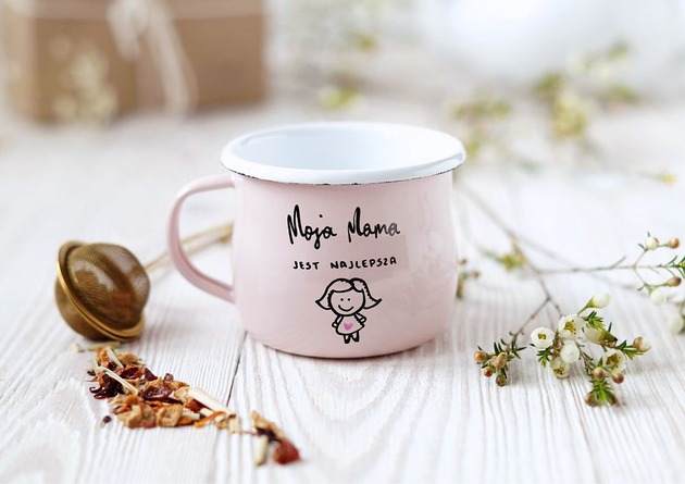 kubki Emaliowany Kubek Mamy