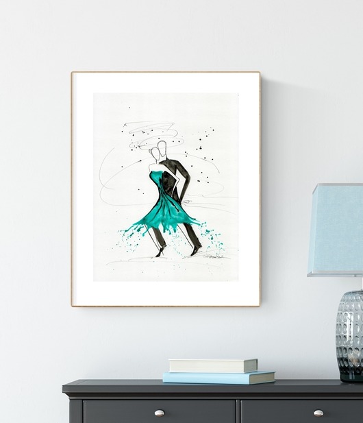 grafika 30 x 40 cm wykonana ręcznie, abstrakcja Krystyna Siwek Art