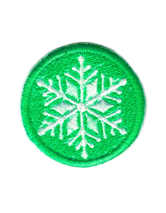 naszywki na ubrania Naszywka naprasowanka ŚNIEŻYNKA ZIELONA termoprzylepna haft 4,5cm