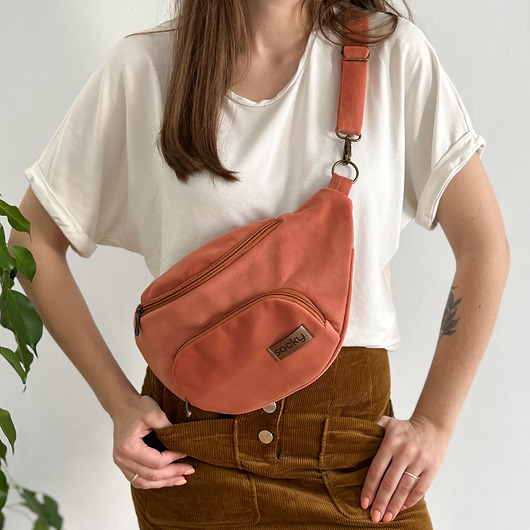 saszetka nerka Welurowa nerka miejska morela