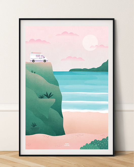 plakaty Plakat Kamper na klifie