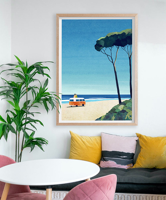 plakaty Plakat Nad morskim brzegiem - Wyprawa kamperem