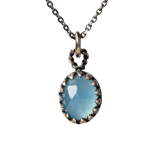 srebrne naszyjniki Minimalistyczny srebrny oksydowany naszyjnik z agatem w stylu Vintage