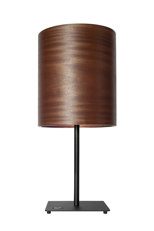 lampy stołowe Lampa stołowa LEEA - Black Sapeli Table. Naturalny fornir sapele.