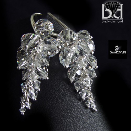 Krystaliczne  Gronka kryształ Swarovski   (5,2 cm) Black Diamond