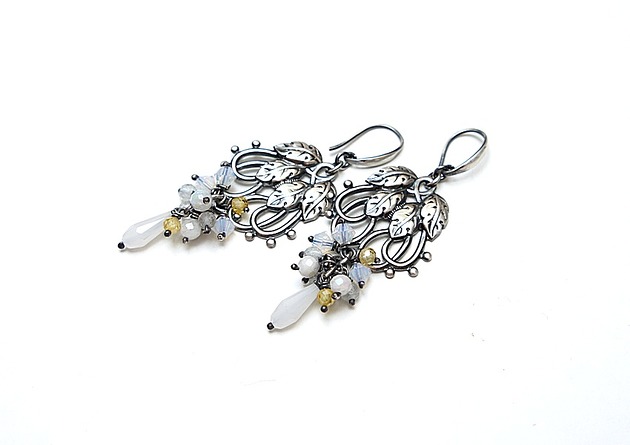 kolczyki wire wrapping Jaśmin - kolczyki