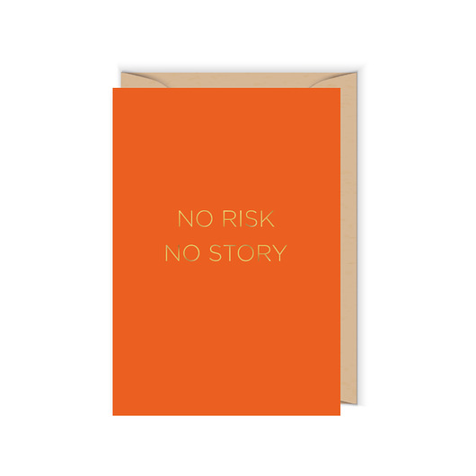 kartki okolicznościowe - wydruki Mini kartka ze złotym napisem No risk no story