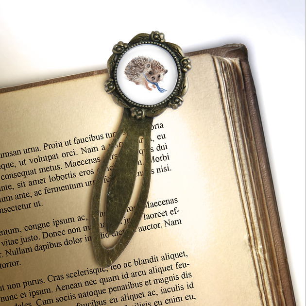 zakładki do książek Zakładka do książki - Jeżyk - klips, brąz