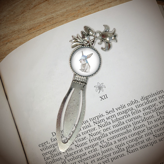 zakładki do książek Zakładka do książki - Zając - lilia