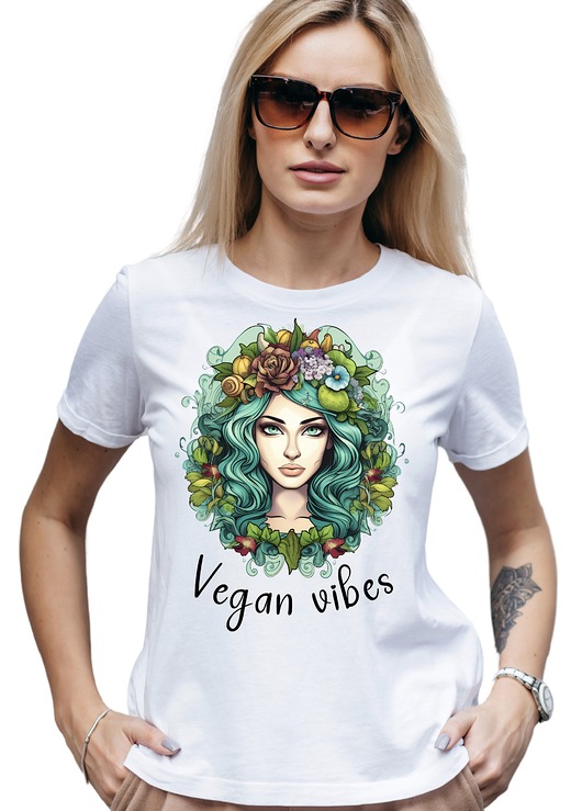 t-shirt damskie Koszulka weganka vegan vibes t-shirt