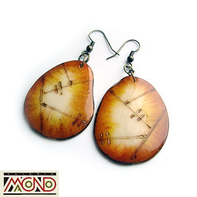 Kolczyki z kolumbijskiej palmy tagua (K36) Galeria Macondo