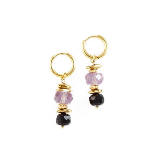 kolczyki - inne Kolczyki koła o wyjątkowym szlifie Ametystu