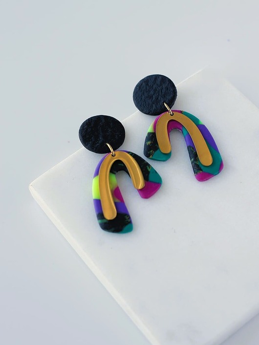 kolczyki z masy plastycznej Kolczyki DZIKIE łuki