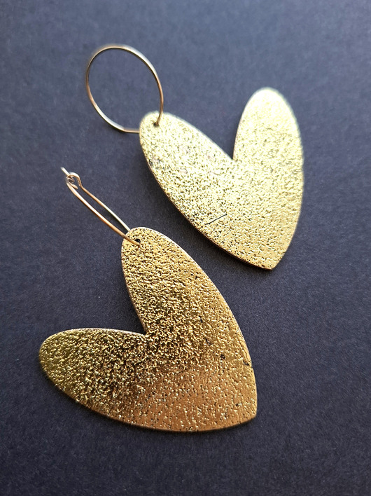 kolczyki z masy plastycznej Kolczyki ecce serce no11