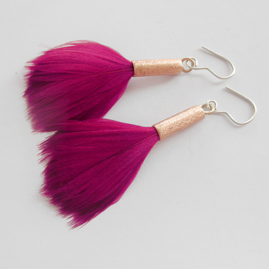 kolczyki z piórami PIÓRKO kolczyki