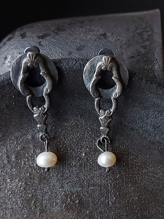kolczyki srebrne Kolczyki ozdobniki z perłą/ kolczyki ze srebra