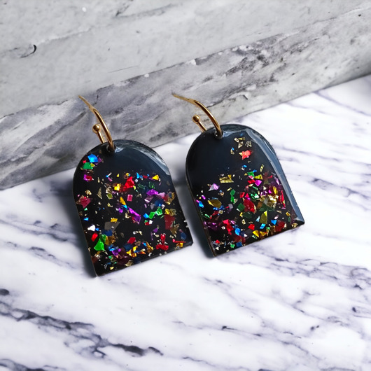 kolczyki z żywicy UNIKATOWE kolczyki z żywicy : kolekcja CARNIVAL : arch