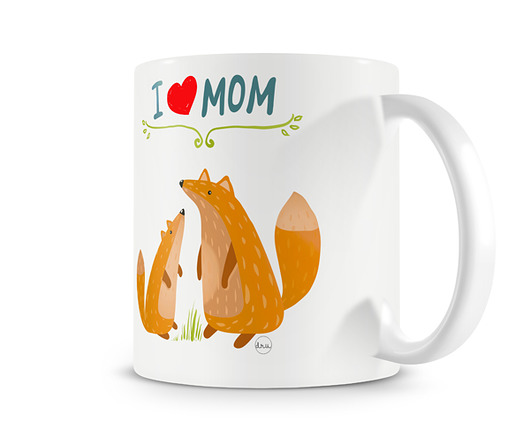 leśny kubek. I love mom - liski Love Life and Forest