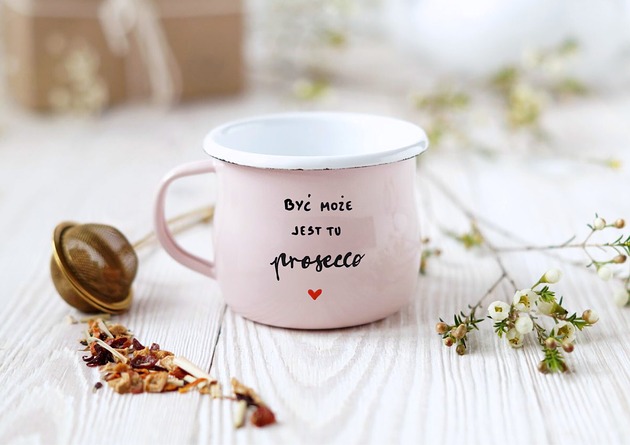 kubki Emaliowany Kubek Być Może na Prosecco