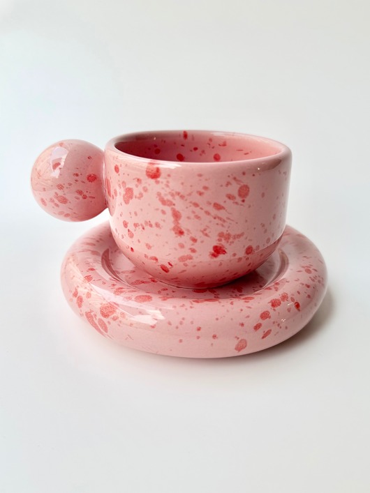 kubki Filiżanka Pink and red /150ml/ +spodek. Z serii Good Vibes CCLTV