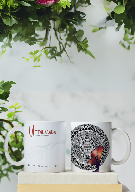 kubki Kubek z mandalą "Mandala Uttanasana 1"