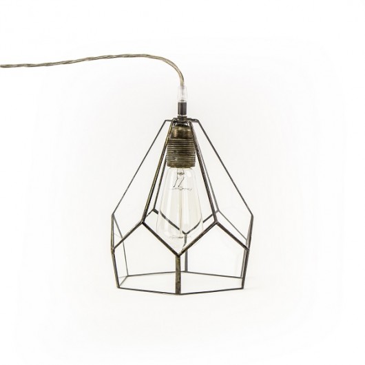 lampy wiszące Lampka wisząca DIAMENT z przezroczystego szkła