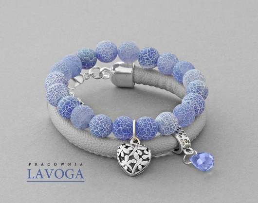 Blue agat & gray strap set. Lavoga